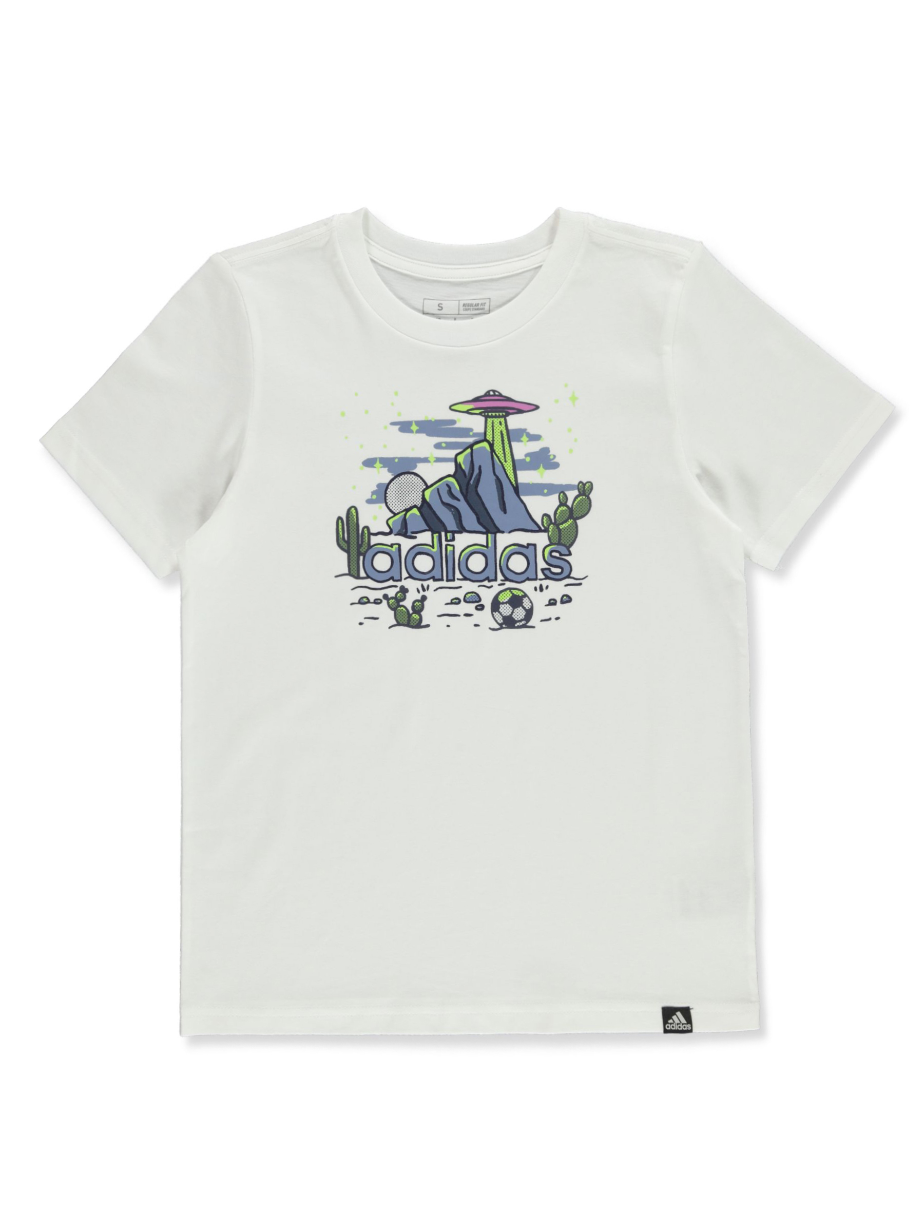 Boys white adidas t shirt outlet