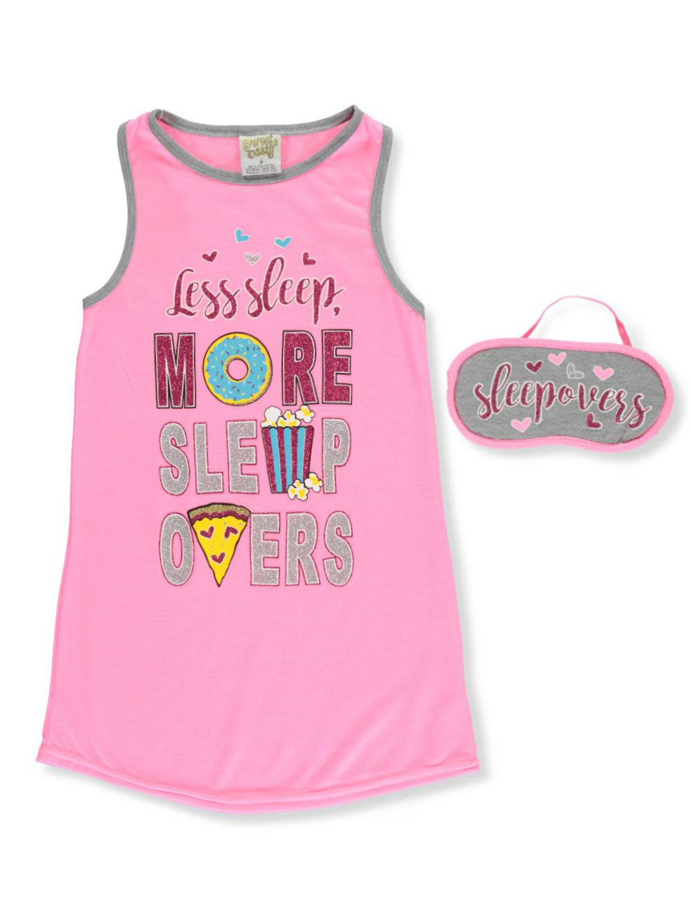 Sweet N Sassy Girls Be Awesome Gray Short Sleeved Hooded Nightgown