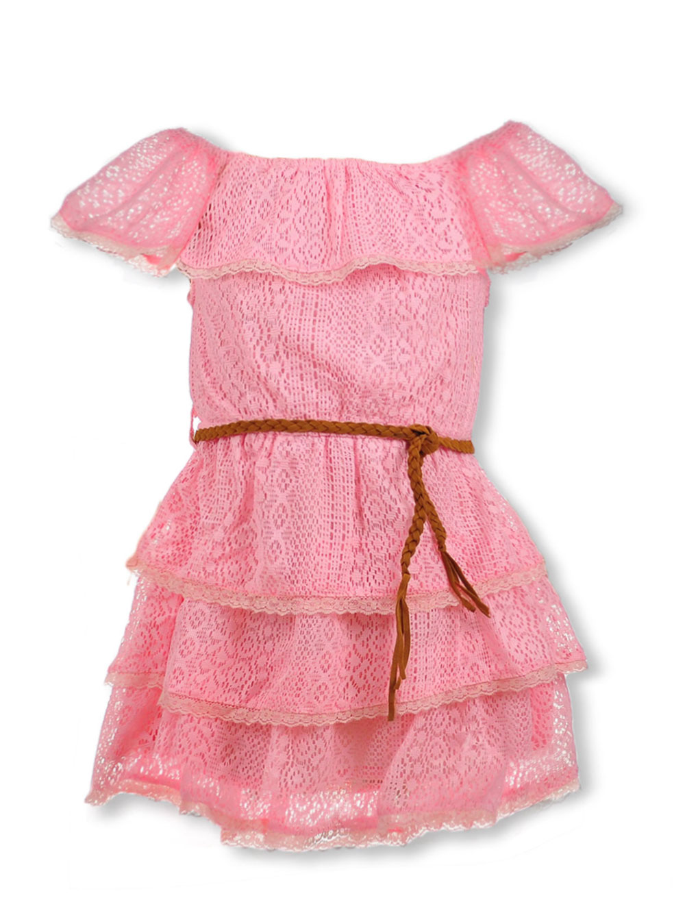 lipsy girl lace tie belt dress