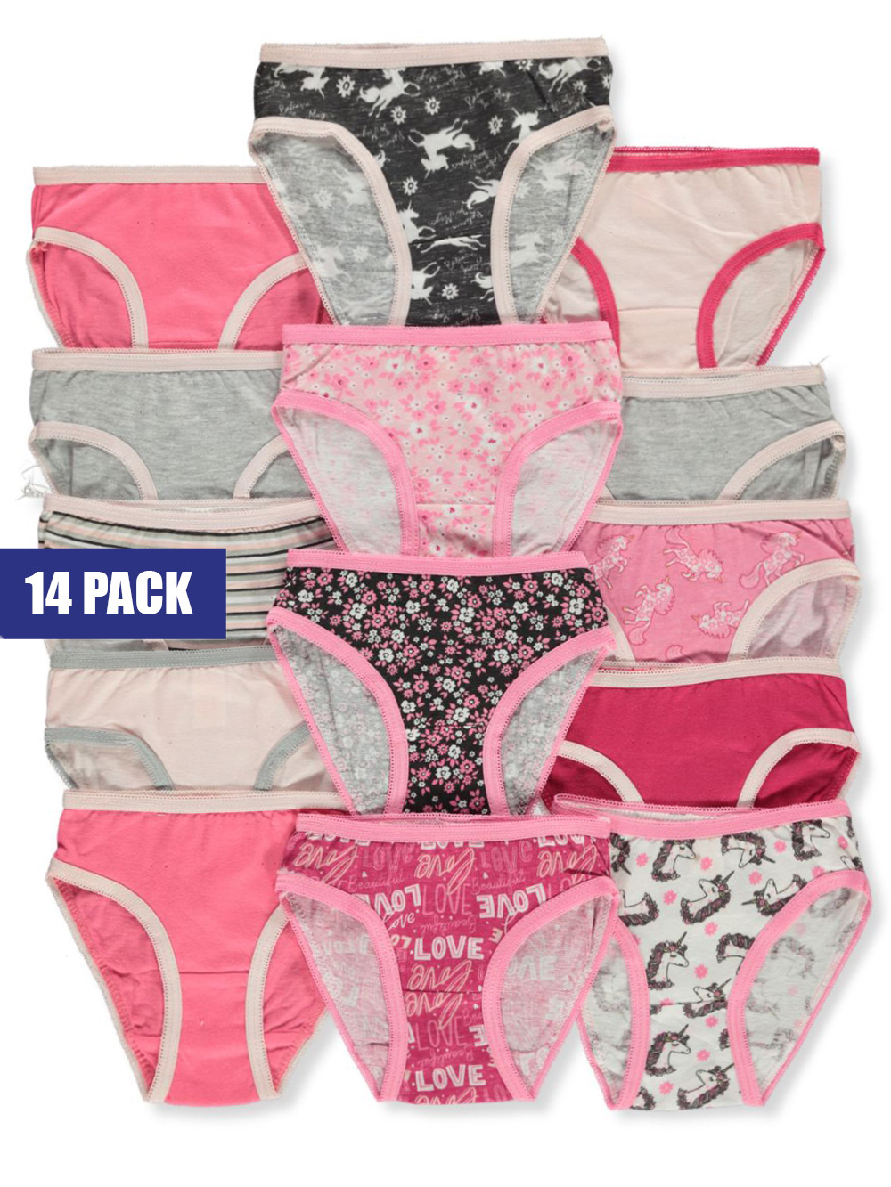 1000% Cute Girls' 10-Pack Underwear