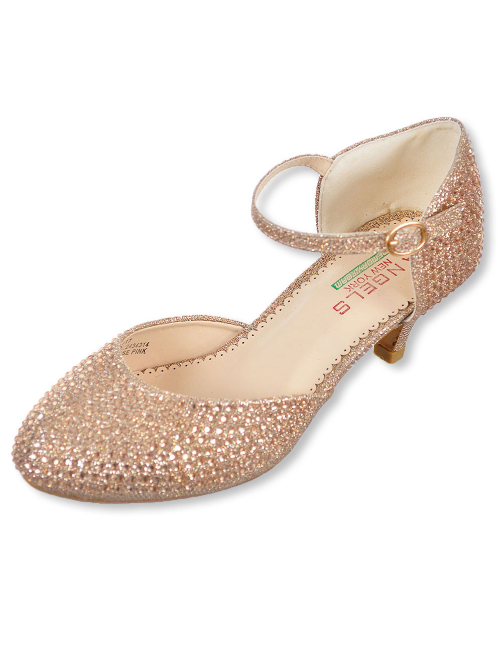 girls black glitter pumps