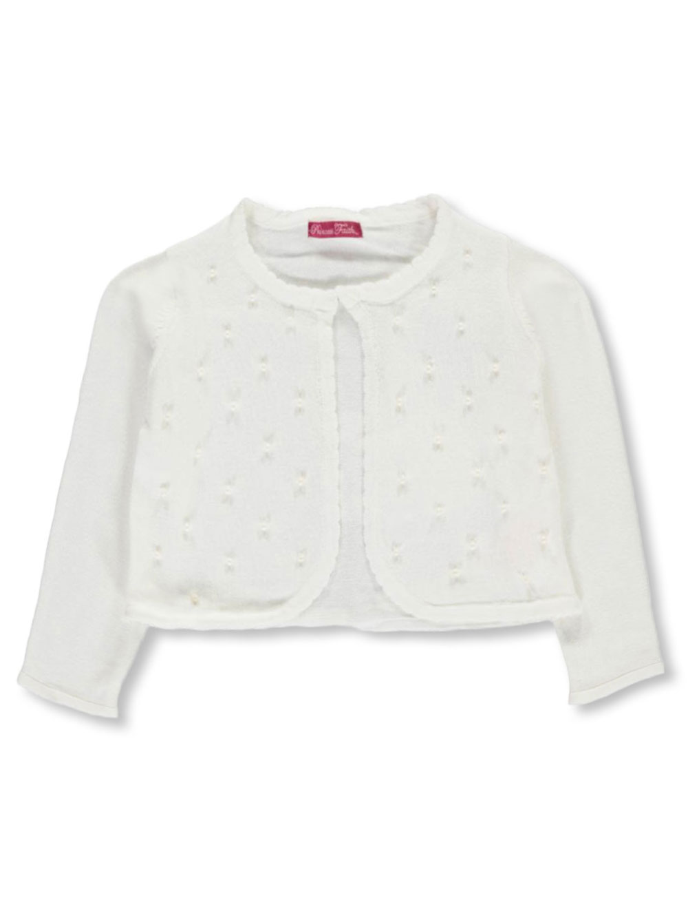 Bonnie Jean Girls Ivory Hooded Coatigan Sweater Jacket with Flowers New