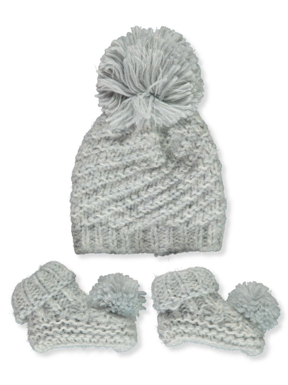 Laura Ashley Baby Girls Hat And Booties Set