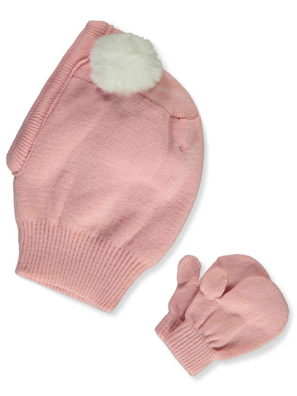 Baby girl hat and mitten set hot sale