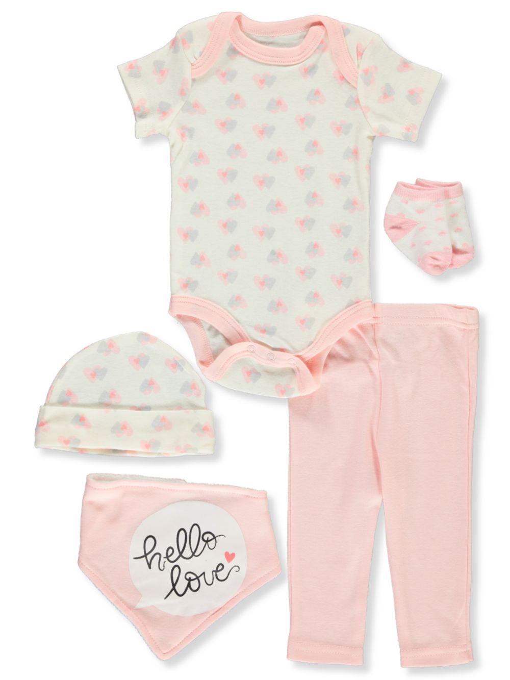 Rene Rofe Baby Girls and Baby Boys 4-Piece Layette Bodysuit Set