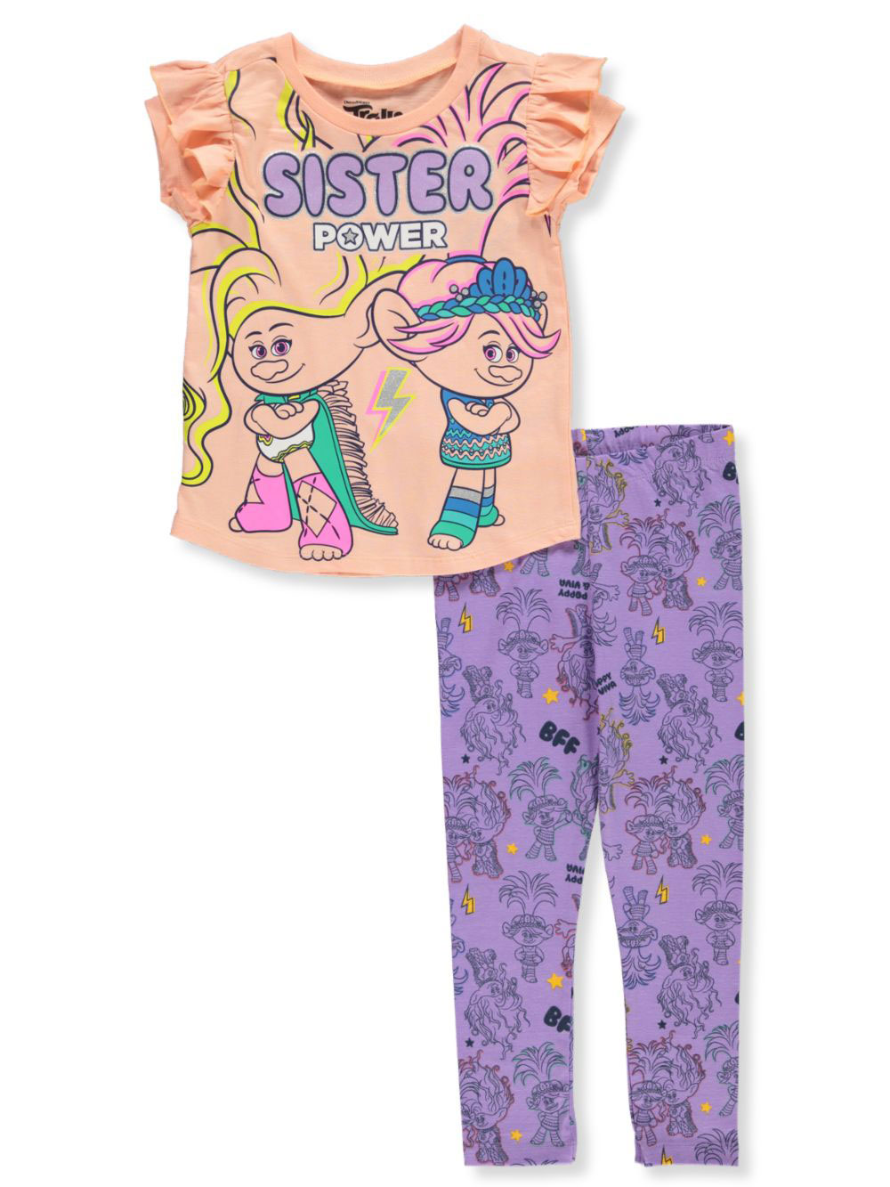 Dreamworks Girls' Trolls 5 PC Backpack Set, Pink, One Size