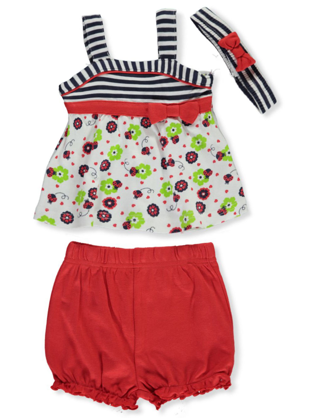 Ruffled Trim 2 Piece Layette Set With Headband By Park Bench Kids