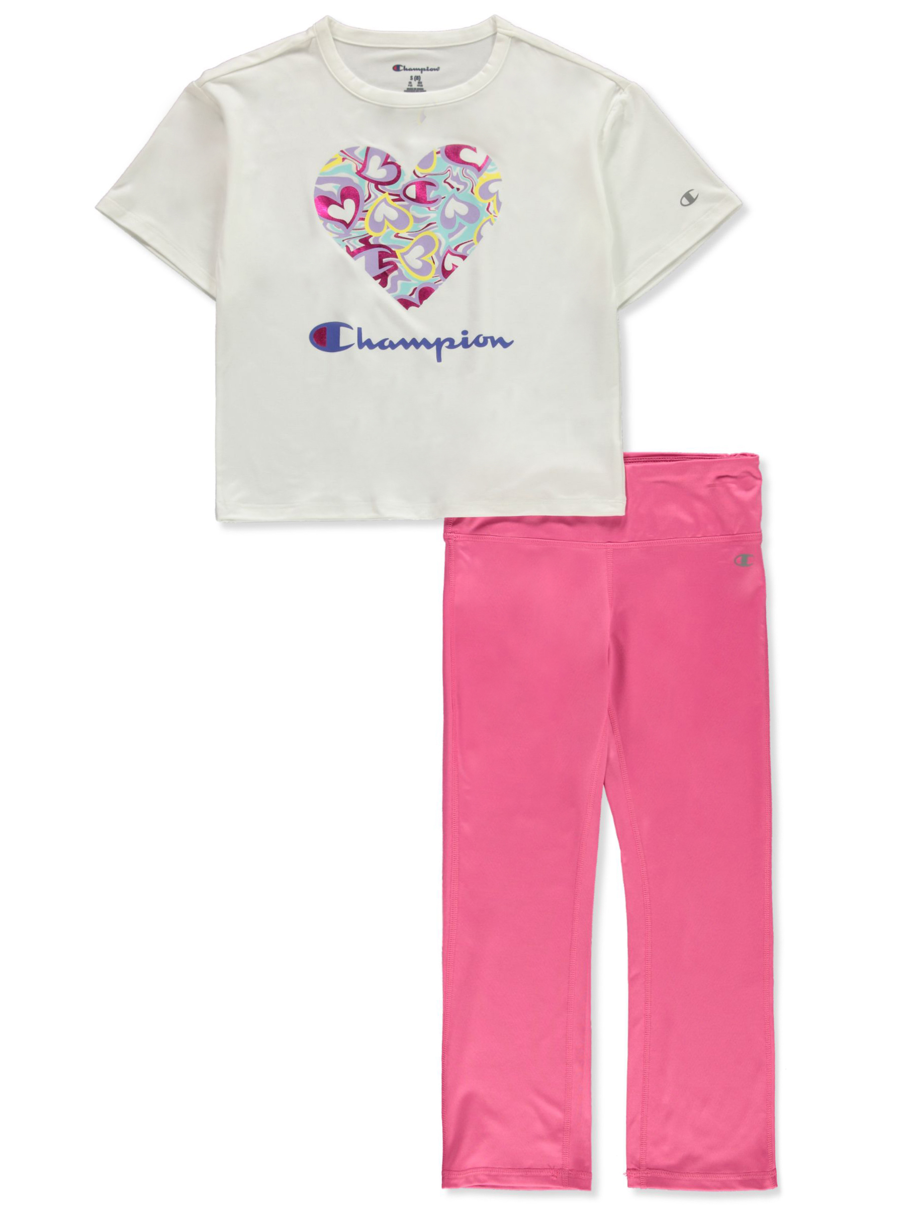 Champion Girls' 2-Piece Hearts Leggings Set Outfit