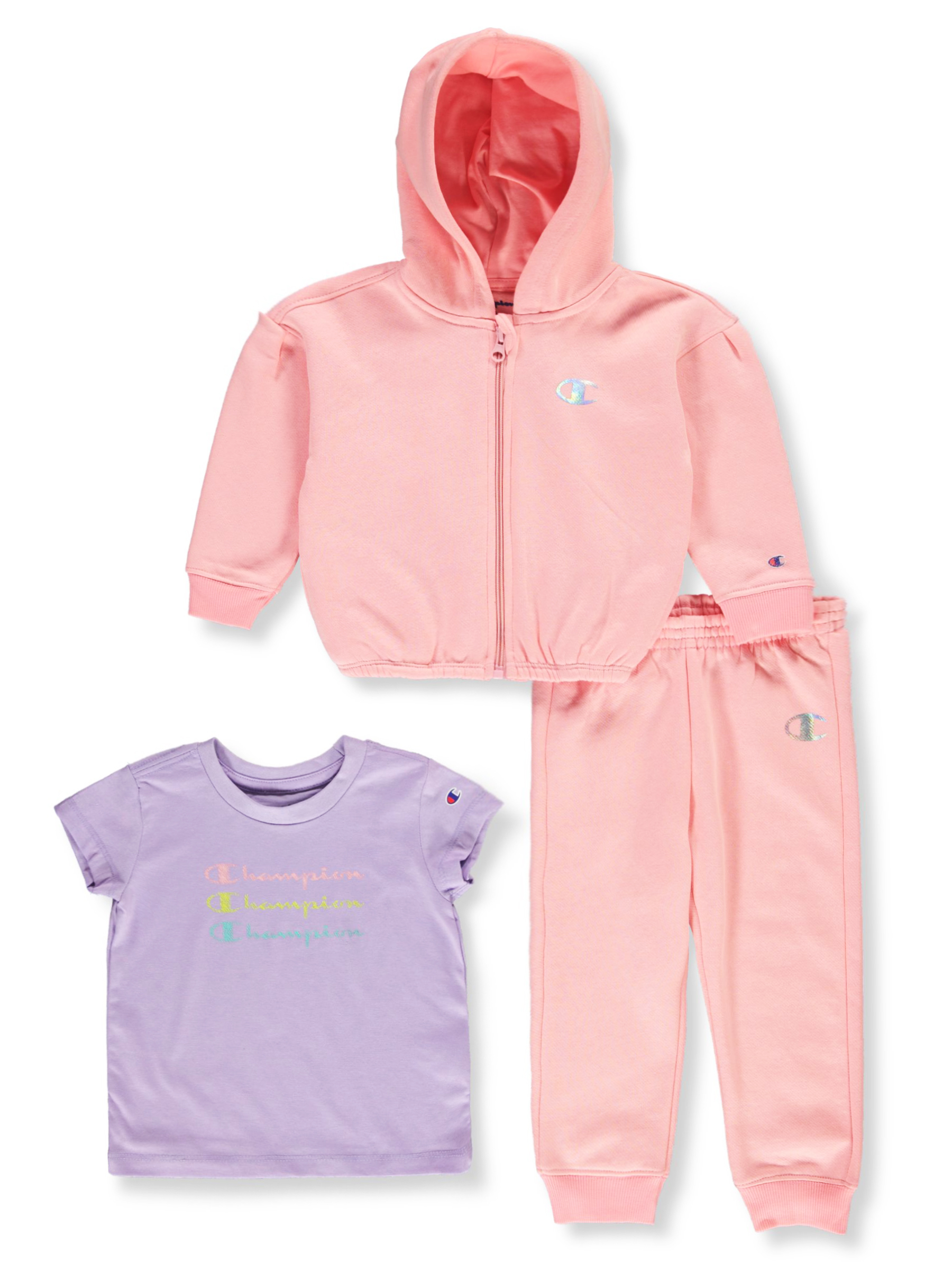 Champion Baby Girls' 3-Piece Hoodie Joggers Set Outfit