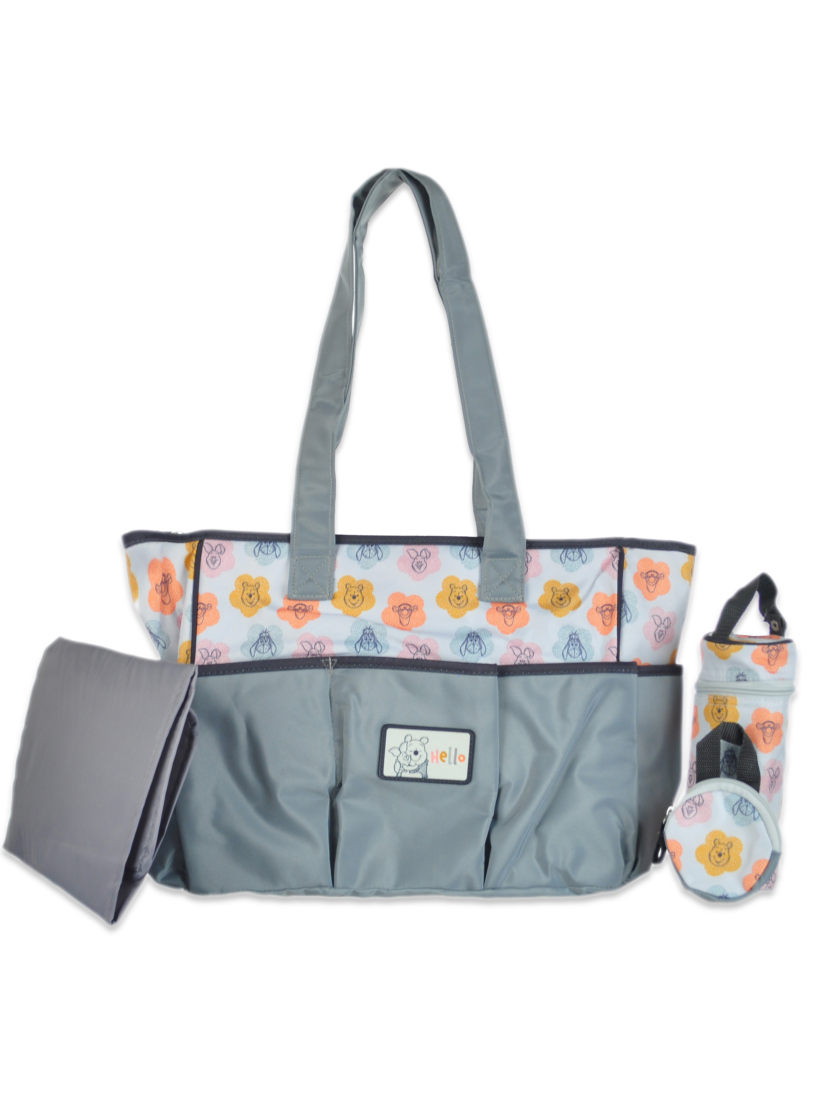 Disney Winnie The Pooh 4 Piece Allover Print Character Diaper Bag
