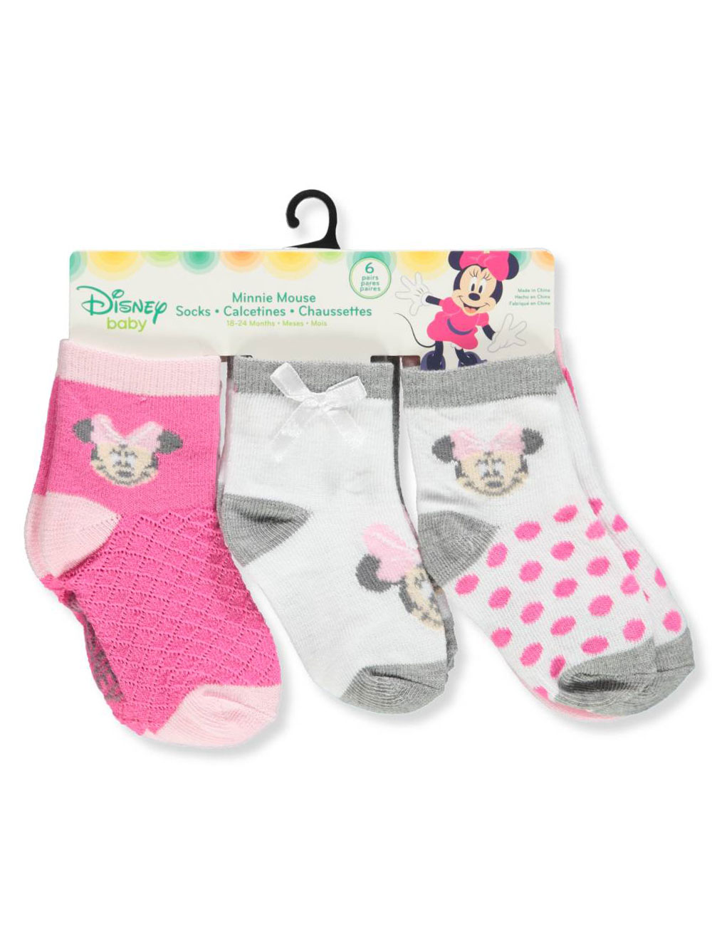 Disney Minnie Mouse 6-Pack Crew Socks
