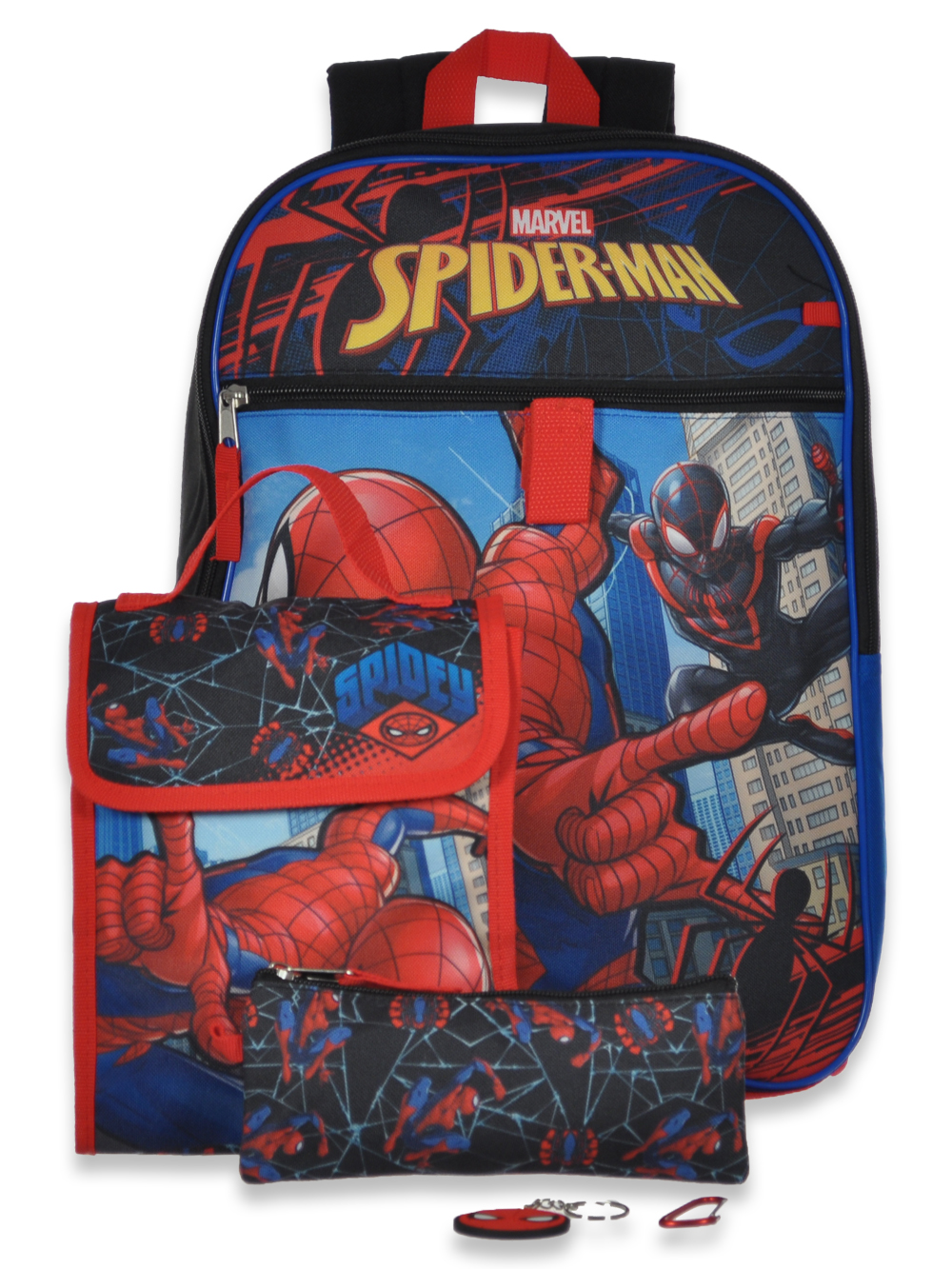 Spider Man Boys 5 Piece Backpack Lunchbox Set