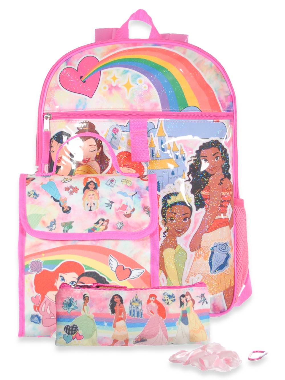 Disney Princesses Girls' 16 Child Backpack with Lunch Bag 5-Piece Set 