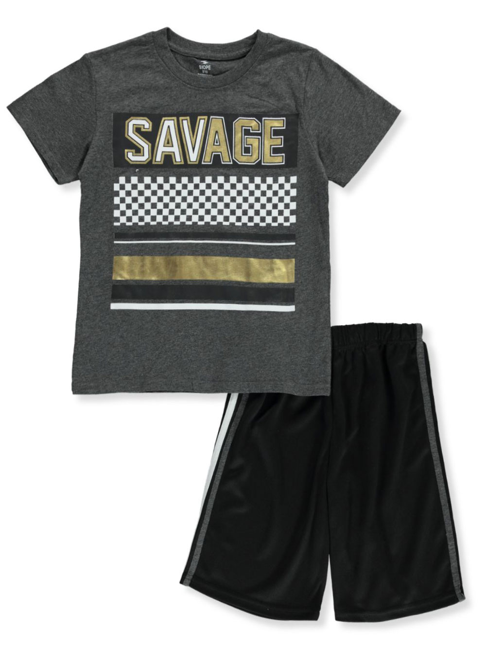 Little Boy/'s Short Set 2-Piece ECKO Tee Shirt T-Shirt and Plaid Shorts NEW