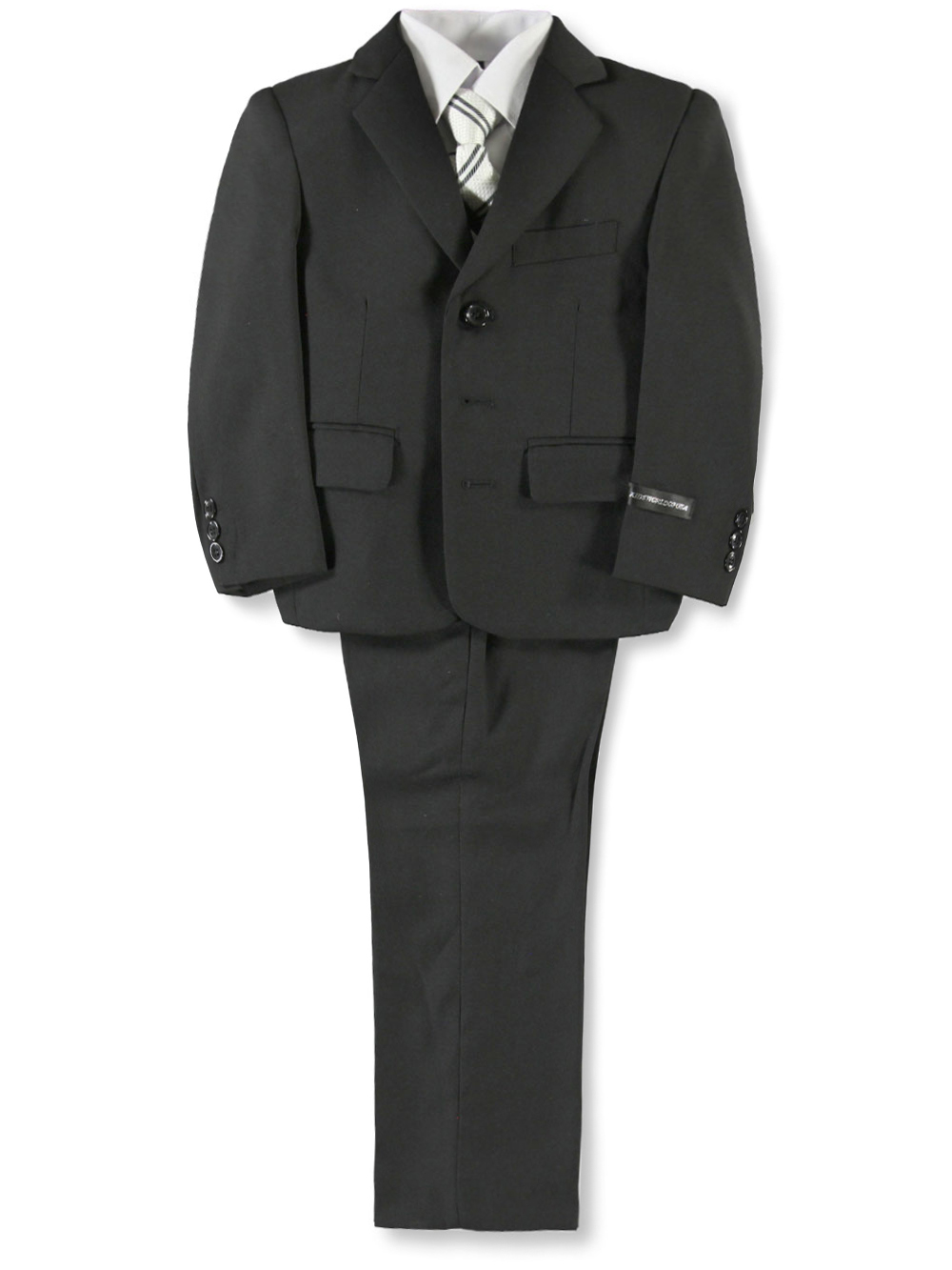 Kids World Little Boys Toddler Harrison 5 Piece Suit Black 2T