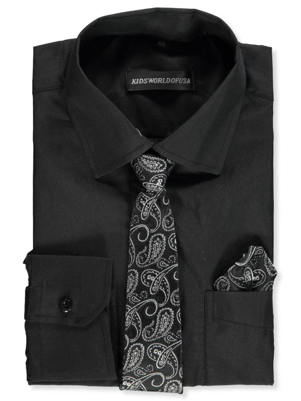Vittorino Boys Dress Shirt with Matching Bowtie and Suspenders Set