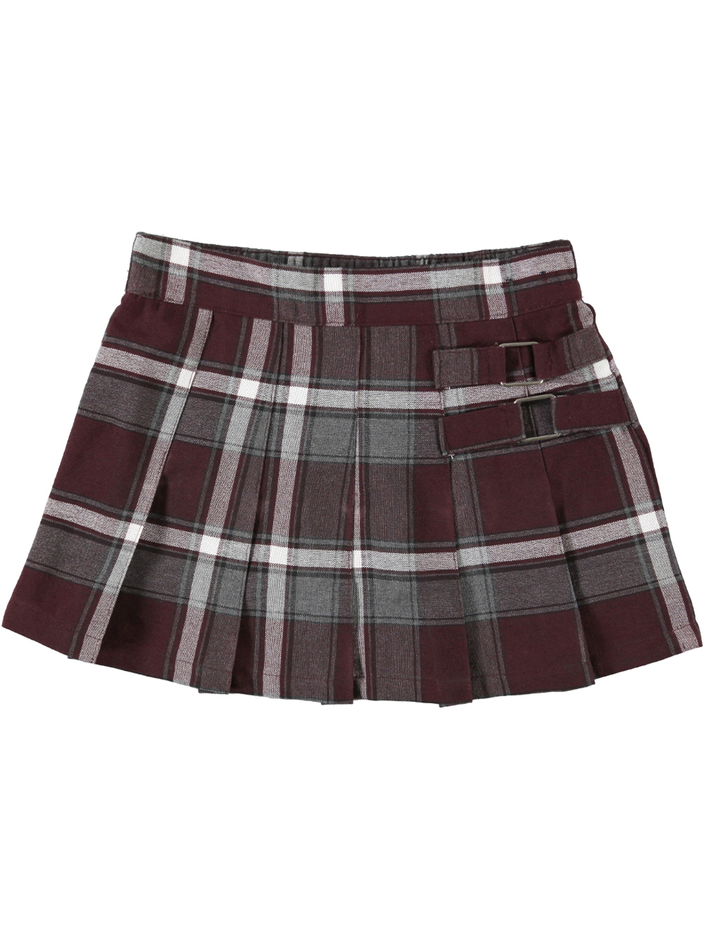 French Toast School Uniform Big Girls' Plus Plaid Scooter - burgundy/gray/white *plaid #91, 16.5