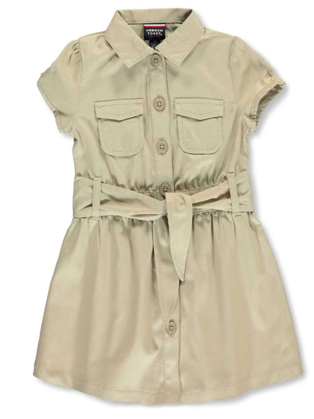French Toast Little Girls/' /"Safari Classic/" Belted Dress Sizes 4-6X