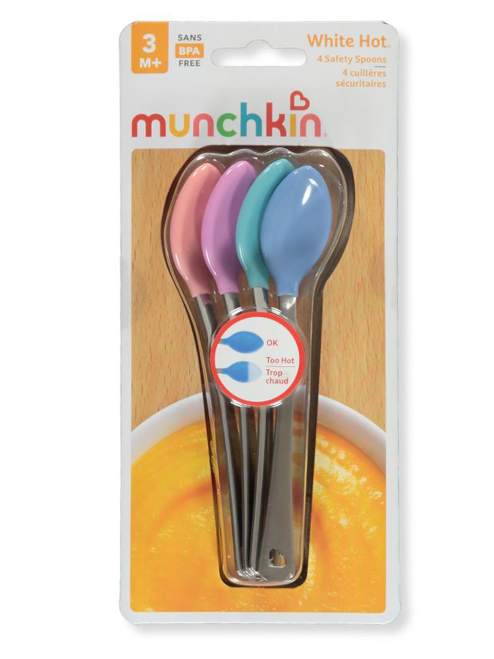 Munchkin White Hot Safety Spoons 4 Pack 3M+