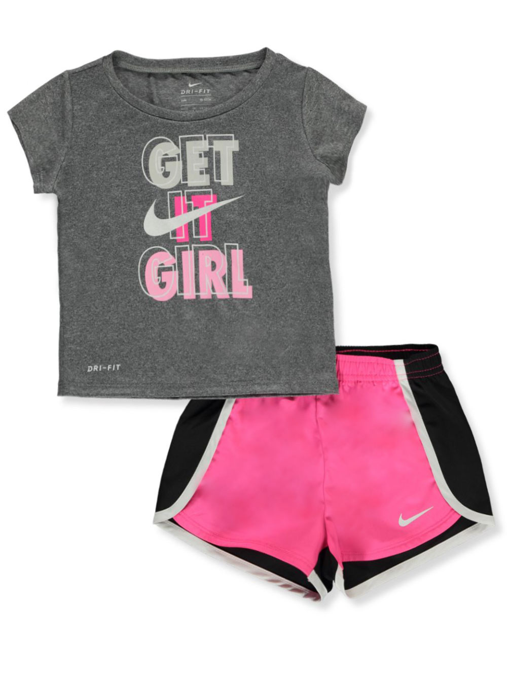 pink nike short set