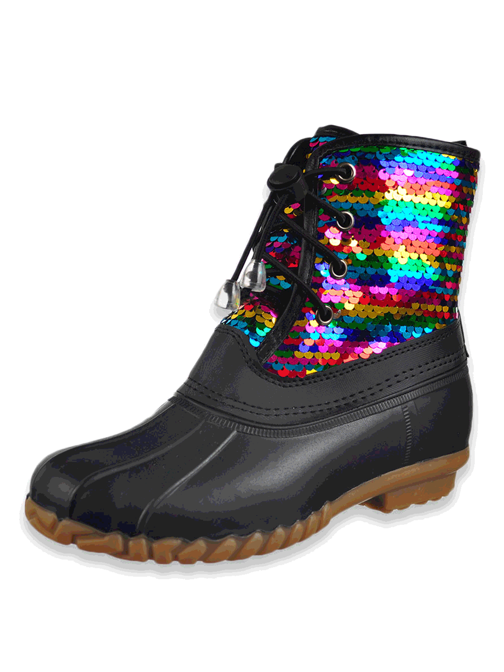 sequin duck boots