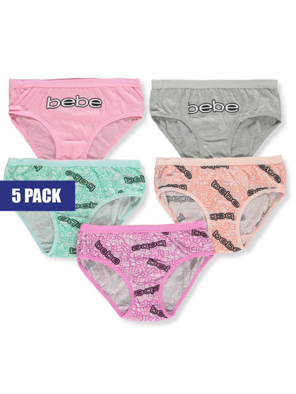 Bebe Girls' 5-Pack Bikini Briefs