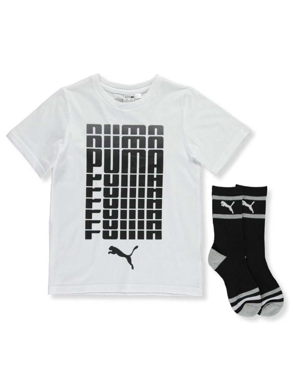 puma black and white t shirt