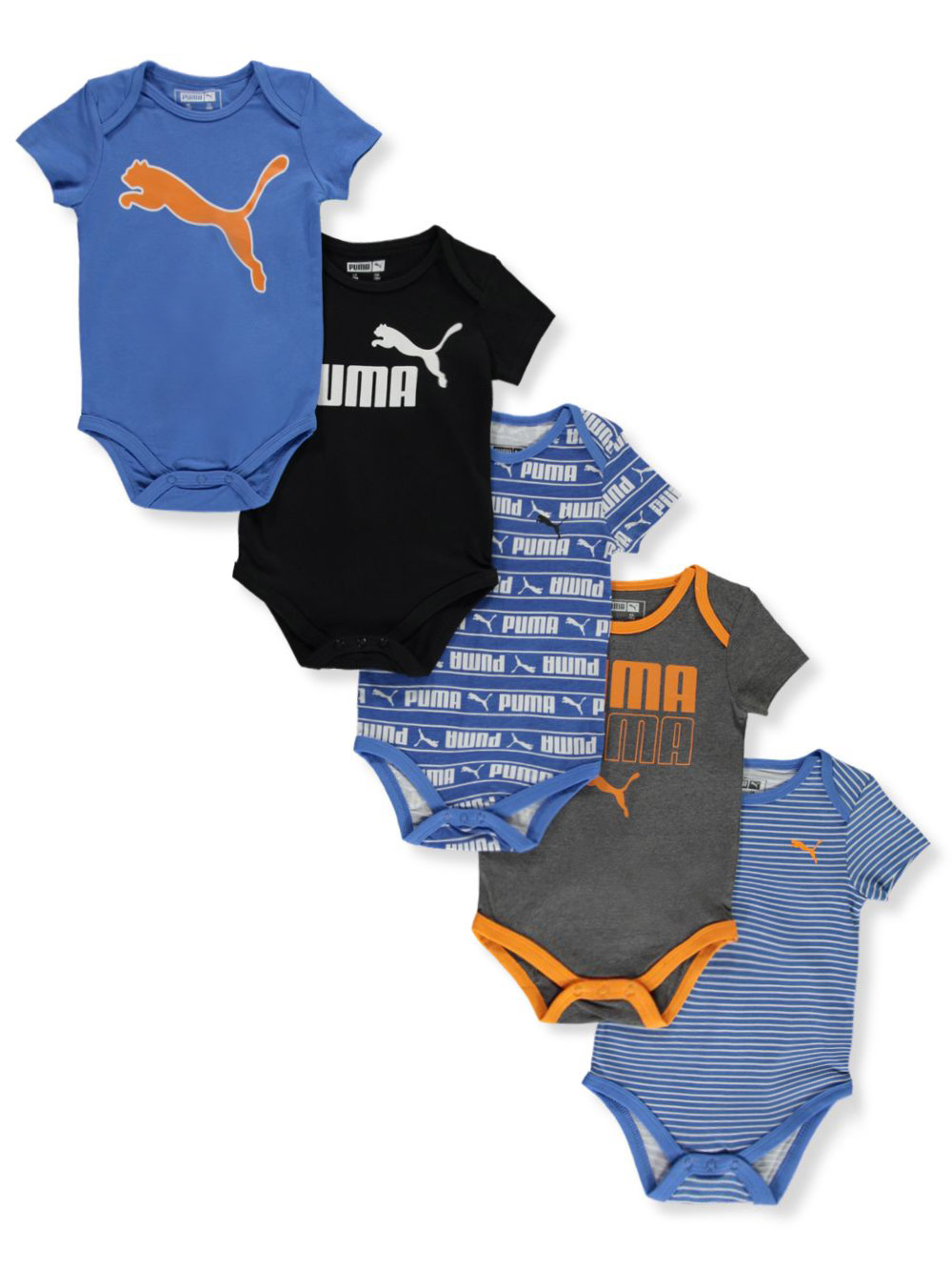 Puma Baby Boys' 5-Pack Bodysuits