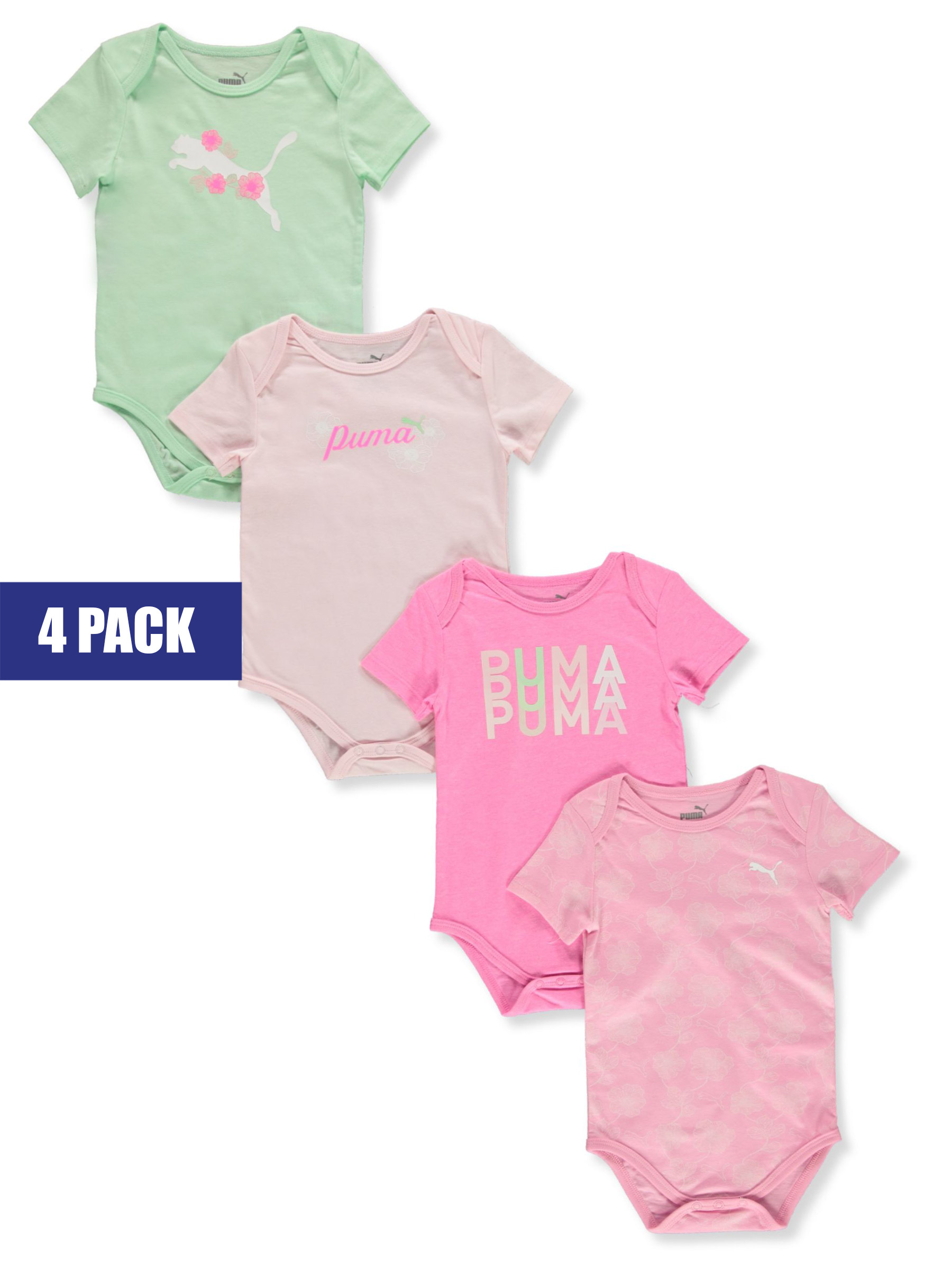 Puma Baby Girls 4 Pack Bodysuits