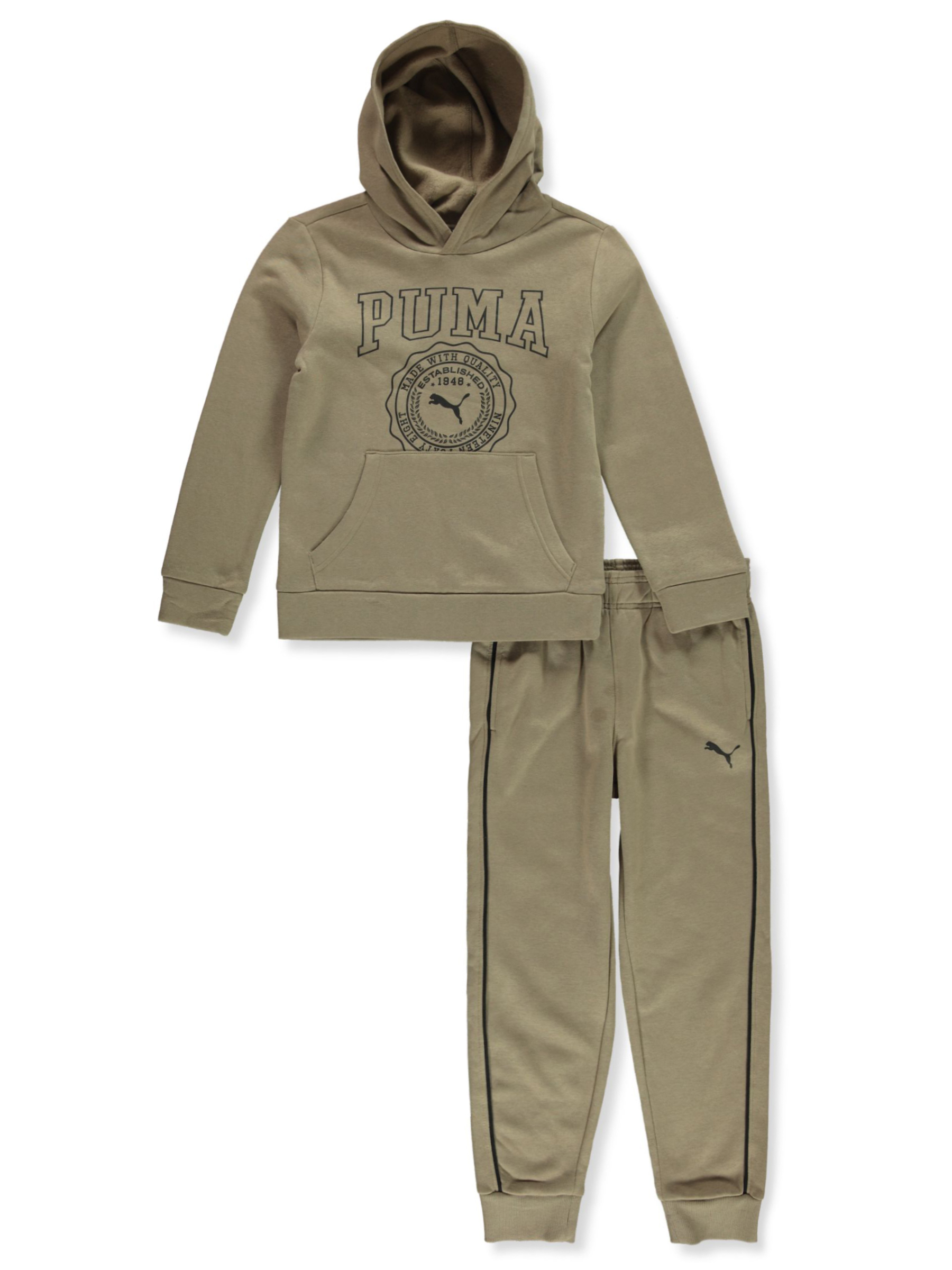 Puma Boys 2 Piece Joggers Set Outfit Brown 8