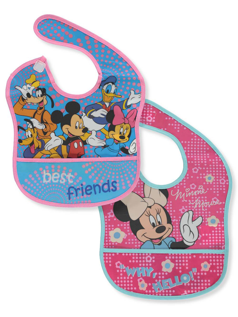 NEW 5 Pack Minnie Mouse Baby Girls Bibs