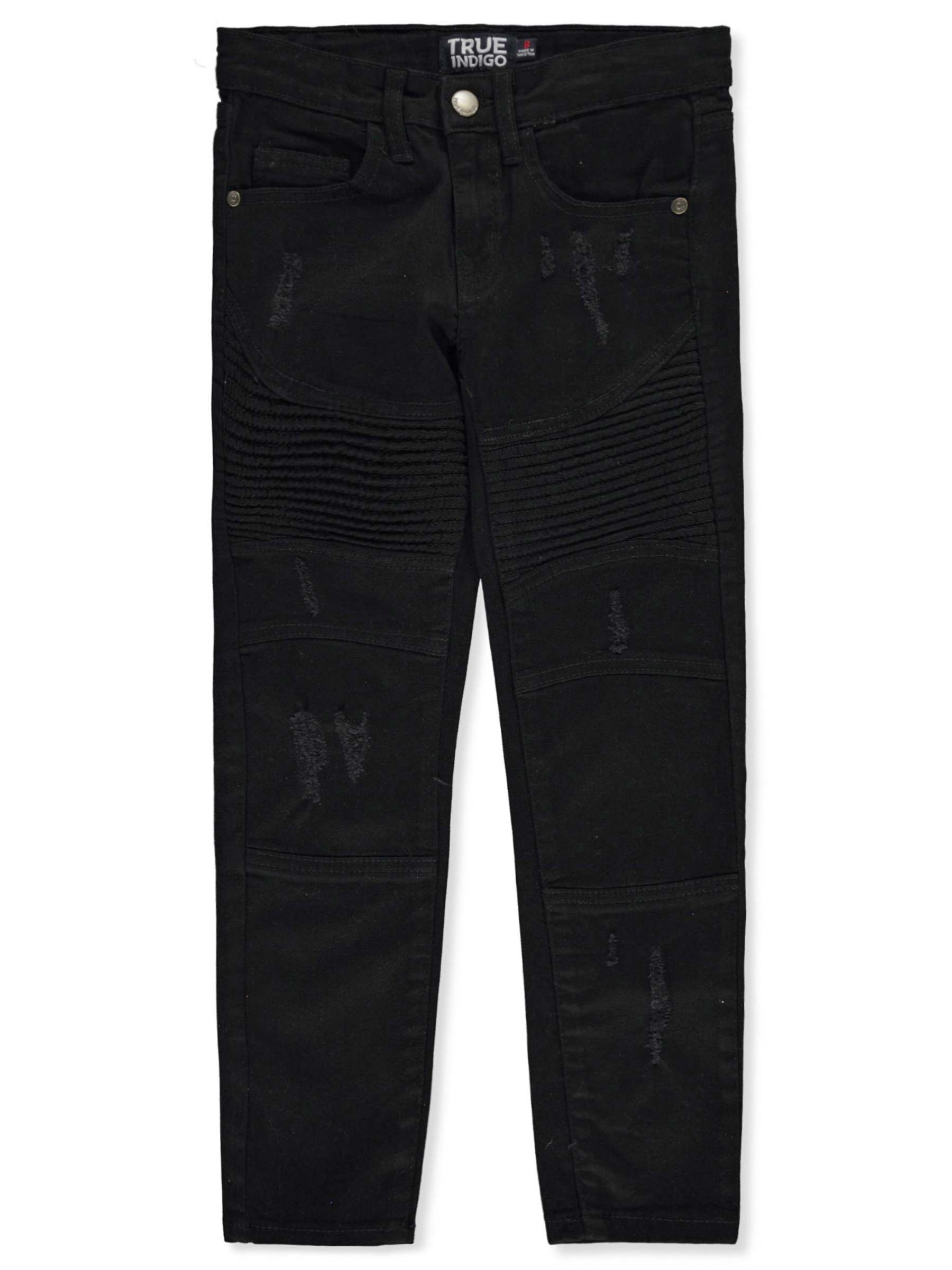 True Indigo Boys' Slim Fit Moto Jeans
