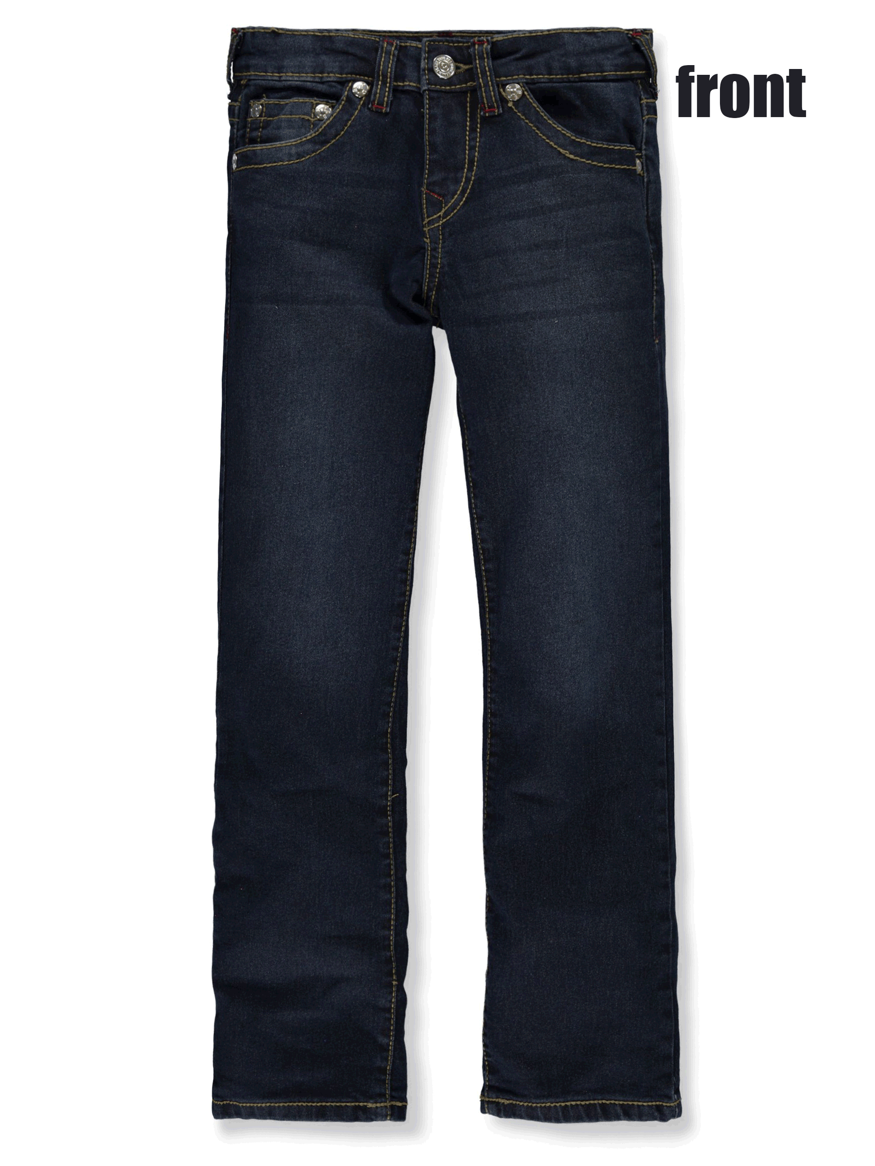 パンツ TRUE RELIGION RICKY STUDS STRAIGHT DENIM True Religion Ricky Big QT Stitch Straight Flap Jean, Black