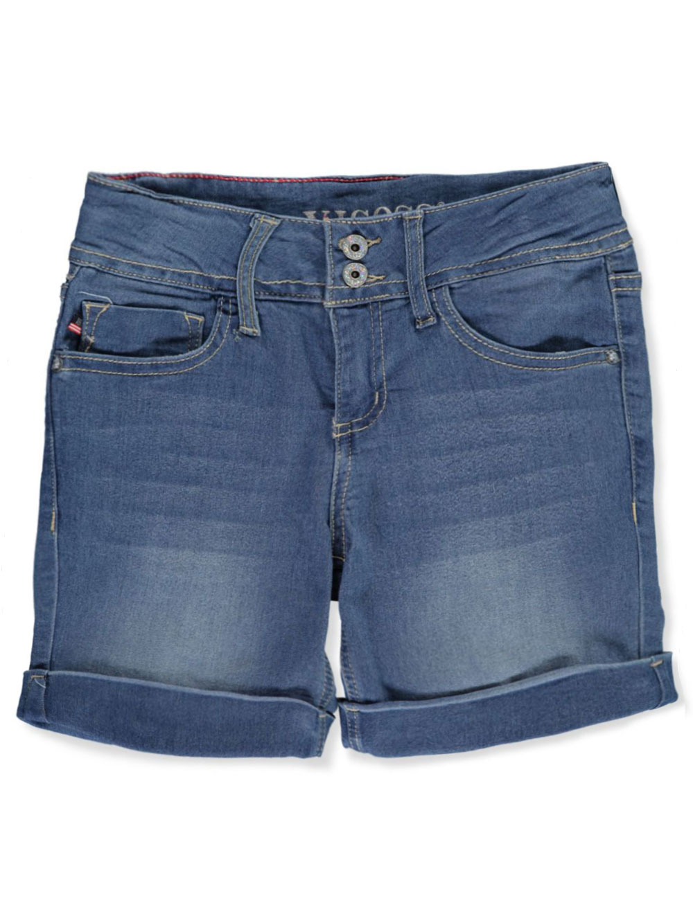 4T Essentials 2-Pack Girls Denim Jean Short Flowers//Light Wash