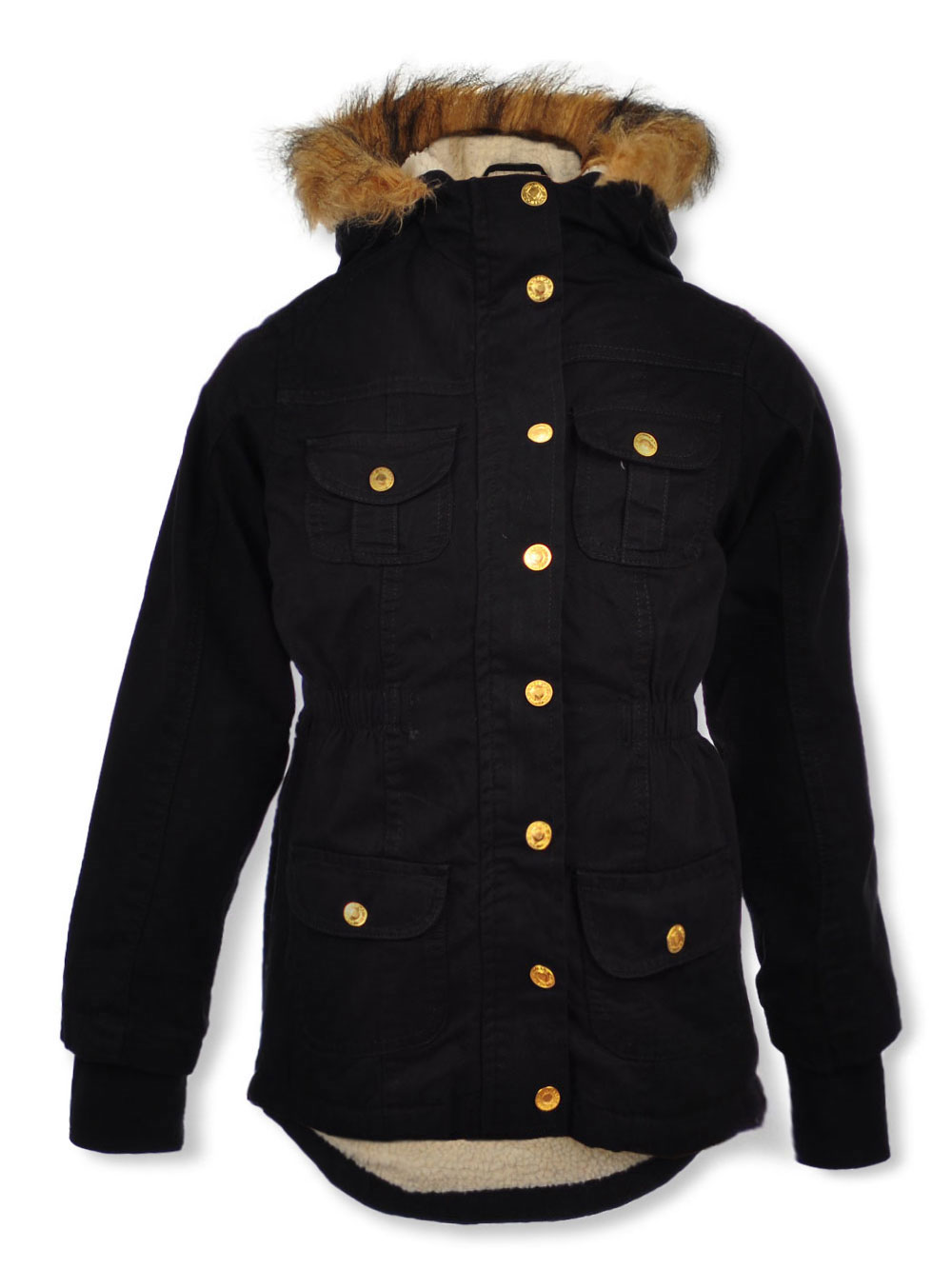Chillipop Girls Striped Sherpa Hooded Jacket