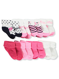 8-Pack Folded Cuff Bootie Socks by Rising Star in Pink/multi, Infants