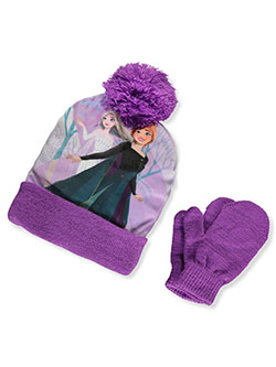 Frozen Allover Print Beanie & Mittens Set by Disney in Purple