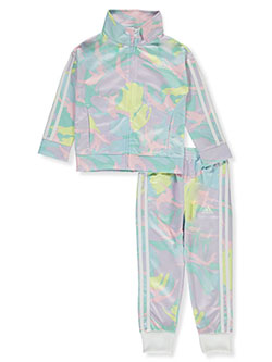 Girls' 2-Piece Tracksuit Outfit by Adidas in Pink/multi