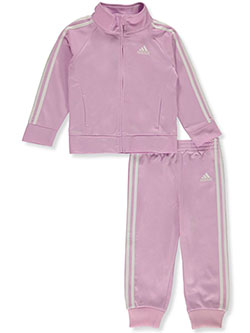 Girls' Tracksuit by Adidas in black multi and lilac