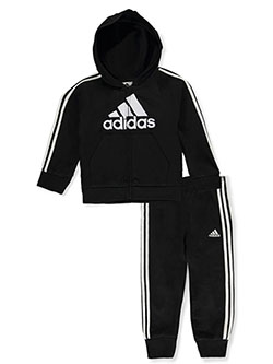 Baby Boys' 2-Piece Tracksuit by Adidas in black multi, blue and gray