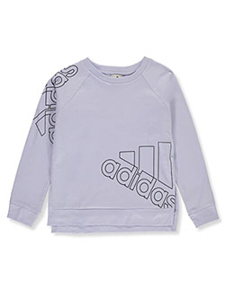 Girls' Long-Sleeved Stencil T-Shirt by Adidas in Purple - $56.00