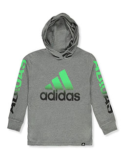 Boys' Hoodie T-Shirt by Adidas in Charcoal gray