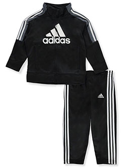 Baby Boys' 2-Piece Tracksuit Outfit by Adidas in black and red