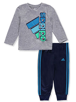 Baby Boys' 2-Piece Joggers Set Outfit by Adidas in Gray, Infants