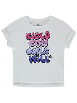 Girls' T-Shirt by Adidas in White/purple