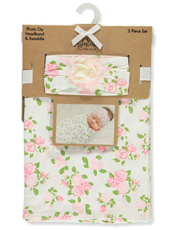 Headband & Swaddle Blanket Photo Op Set by Baby Essentials in Multi
