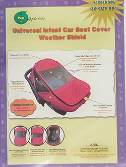 Universal Infant Car Seat Cover Weather Shield by Apple Bebe in gray, green and pink