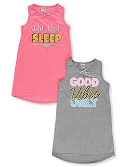 Girls' 2-Pack Nightgowns by Sweet N Sassy in Gray multi