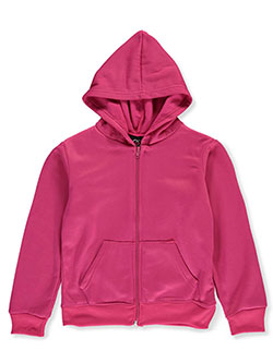Girls' Rib-Knit Trimmed Hoodie by Real Love in black, coral, navy and more