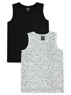 Boys' 2-Pack Tank Tops by Quad Seven in White/black, Boys Fashion